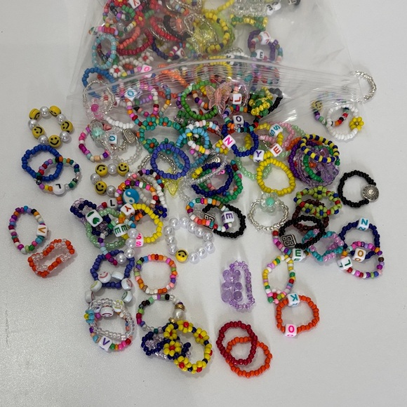 Mystery Colorful Beaded Rings Set - Picture 2 of 2